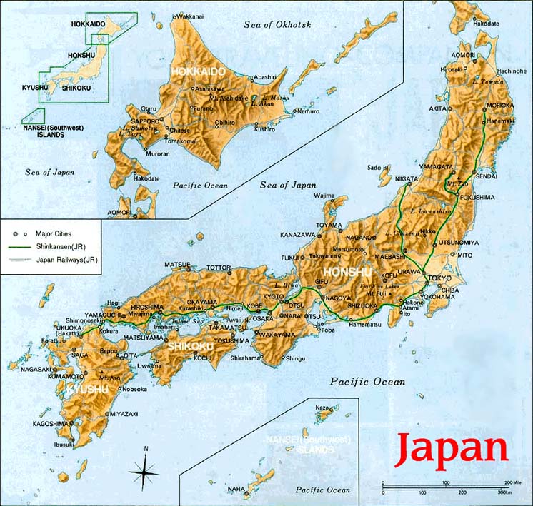 Mapa Físico de Japón